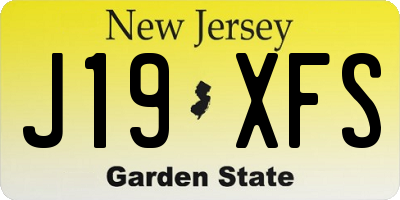 NJ license plate J19XFS