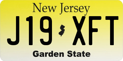 NJ license plate J19XFT
