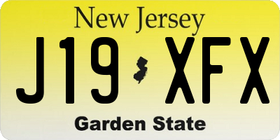 NJ license plate J19XFX