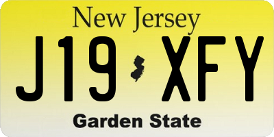 NJ license plate J19XFY