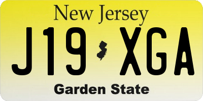 NJ license plate J19XGA