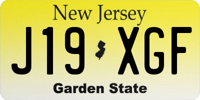 NJ license plate J19XGF
