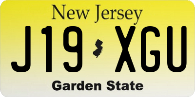NJ license plate J19XGU