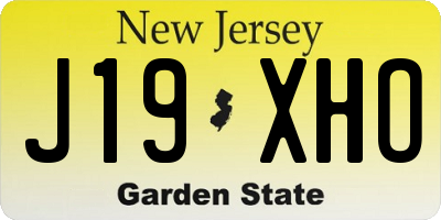 NJ license plate J19XHO