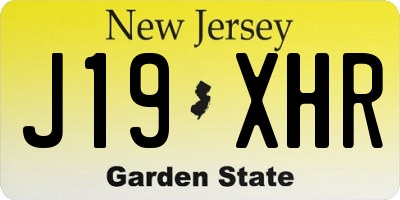 NJ license plate J19XHR