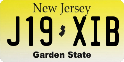 NJ license plate J19XIB