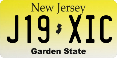 NJ license plate J19XIC