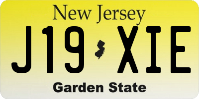 NJ license plate J19XIE