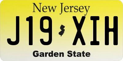 NJ license plate J19XIH