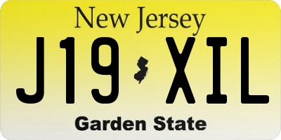 NJ license plate J19XIL