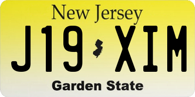 NJ license plate J19XIM