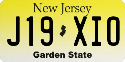 NJ license plate J19XIO