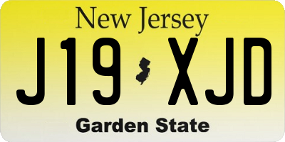 NJ license plate J19XJD