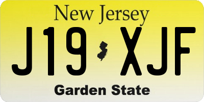 NJ license plate J19XJF