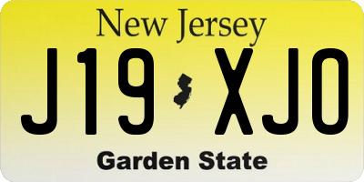 NJ license plate J19XJO