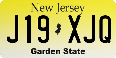 NJ license plate J19XJQ