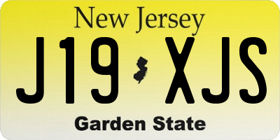 NJ license plate J19XJS