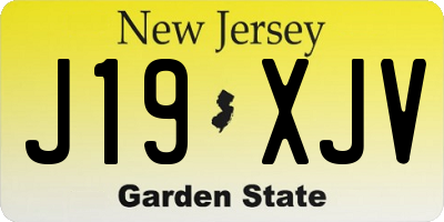 NJ license plate J19XJV