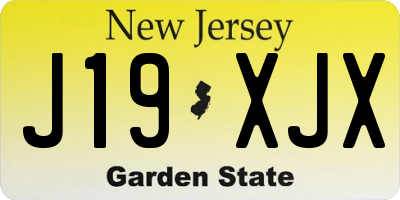 NJ license plate J19XJX