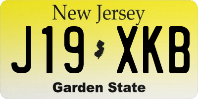 NJ license plate J19XKB
