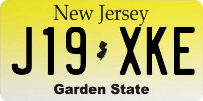 NJ license plate J19XKE