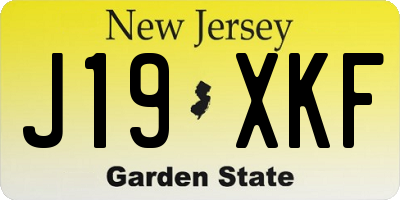 NJ license plate J19XKF