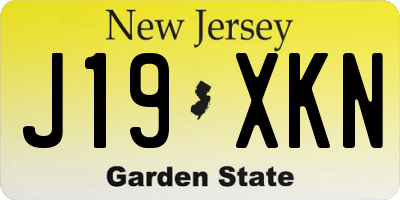 NJ license plate J19XKN