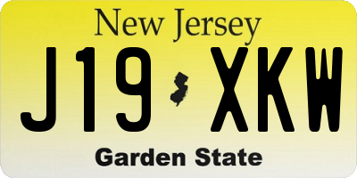 NJ license plate J19XKW