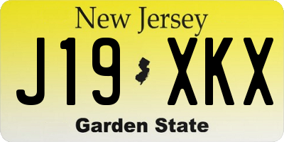 NJ license plate J19XKX
