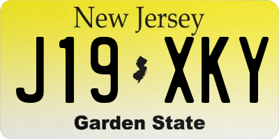 NJ license plate J19XKY