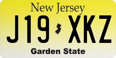 NJ license plate J19XKZ