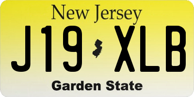 NJ license plate J19XLB