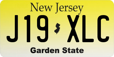 NJ license plate J19XLC