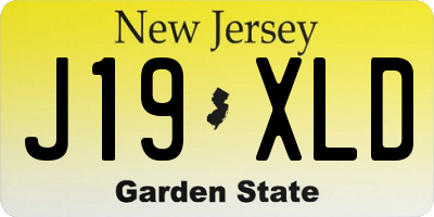 NJ license plate J19XLD
