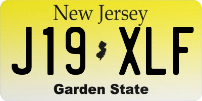 NJ license plate J19XLF