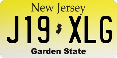 NJ license plate J19XLG
