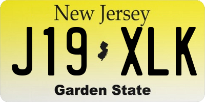 NJ license plate J19XLK