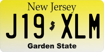 NJ license plate J19XLM