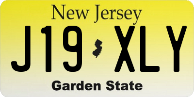 NJ license plate J19XLY