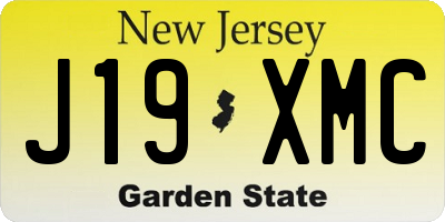 NJ license plate J19XMC