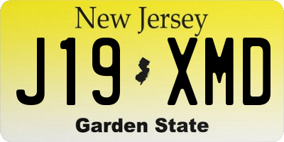 NJ license plate J19XMD