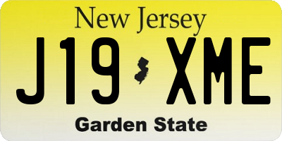 NJ license plate J19XME