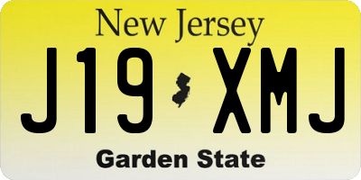NJ license plate J19XMJ