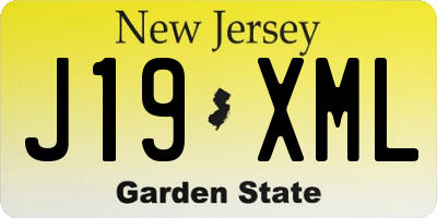NJ license plate J19XML