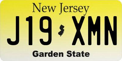 NJ license plate J19XMN