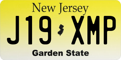 NJ license plate J19XMP