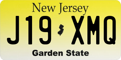 NJ license plate J19XMQ