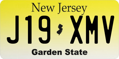 NJ license plate J19XMV