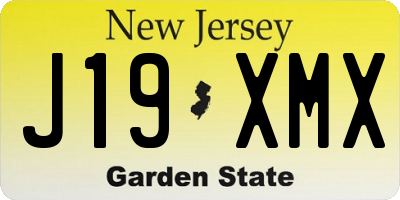 NJ license plate J19XMX