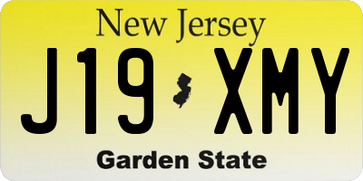 NJ license plate J19XMY